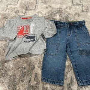 OshKosh B'gosh Blue Denim Jeans with nautica top Size 18 months Boys